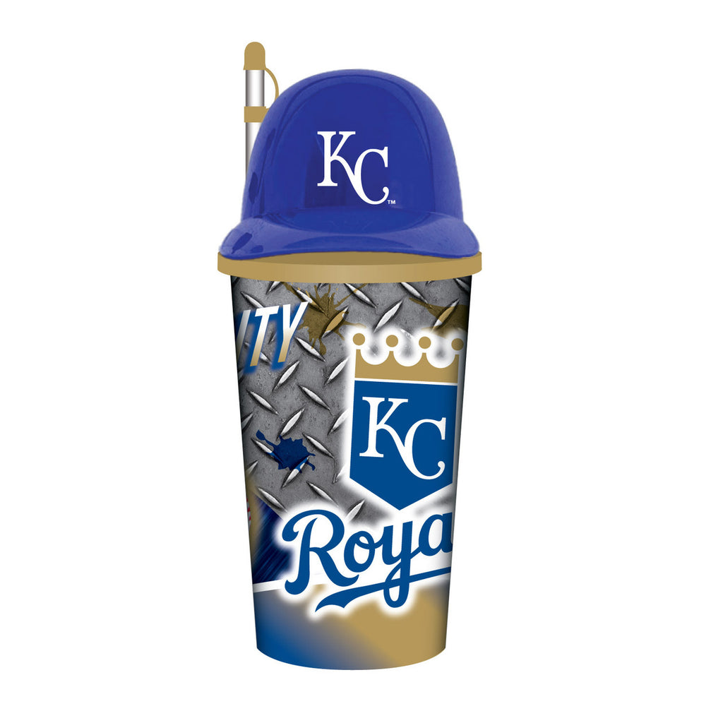 Kansas City Royals Helmet Cup 32oz Plastic with Straw - Mojo Licensing