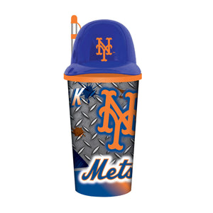 New York Mets Helmet Cup 32oz Plastic with Straw - Mojo Licensing