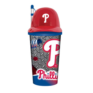 Philadelphia Phillies Helmet Cup 32oz Plastic with Straw - Mojo Licensing