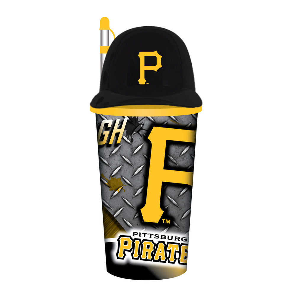 Pittsburgh Pirates Helmet Cup 32oz Plastic with Straw - Mojo Licensing