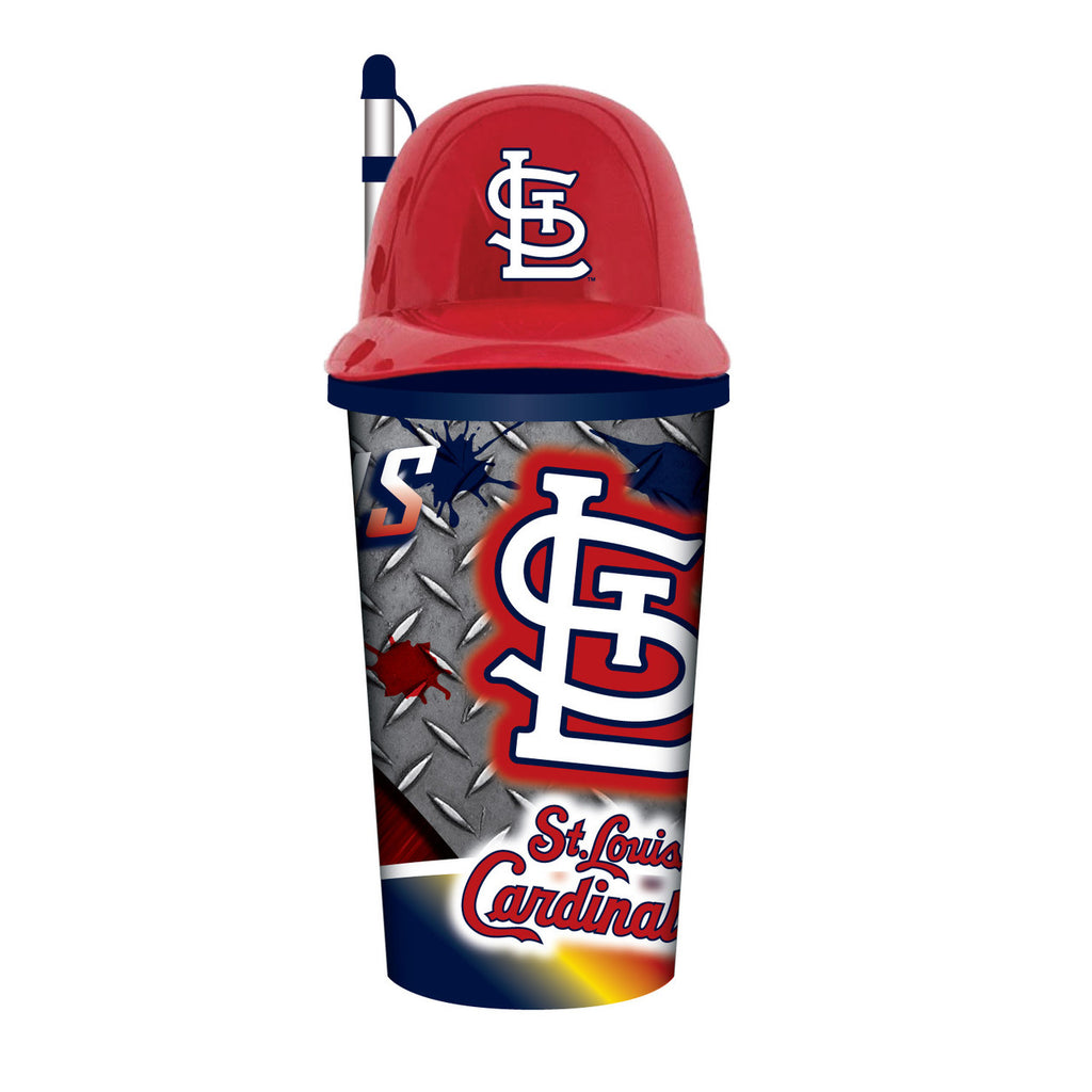 St. Louis Cardinals Helmet Cup 32oz Plastic with Straw - Mojo Licensing