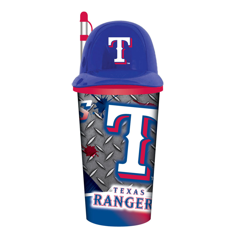 Texas Rangers Helmet Cup 32oz Plastic with Straw - Mojo Licensing
