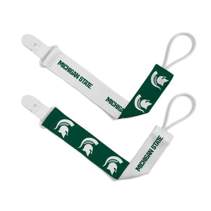 Michigan State Spartans Pacifier Clips 2 Pack - Masterpieces Puzzle Company