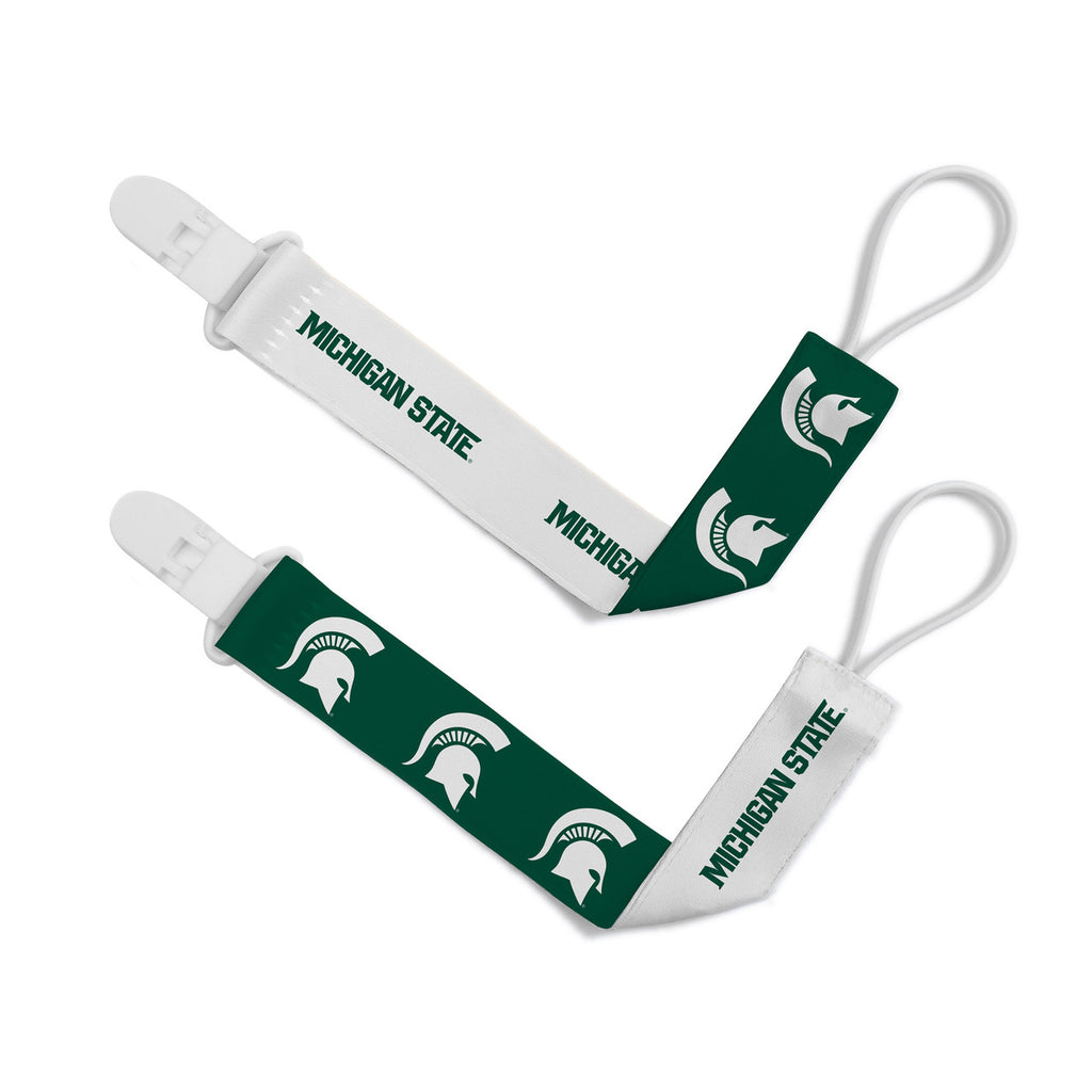 Michigan State Spartans Pacifier Clips 2 Pack - Masterpieces Puzzle Company