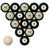 MICHIGAN STATE SCHOOL COLOR NUMBERED BILLIARD BALL SET GREEN SOLID/GREEN STRIPE - MSUBBS100N