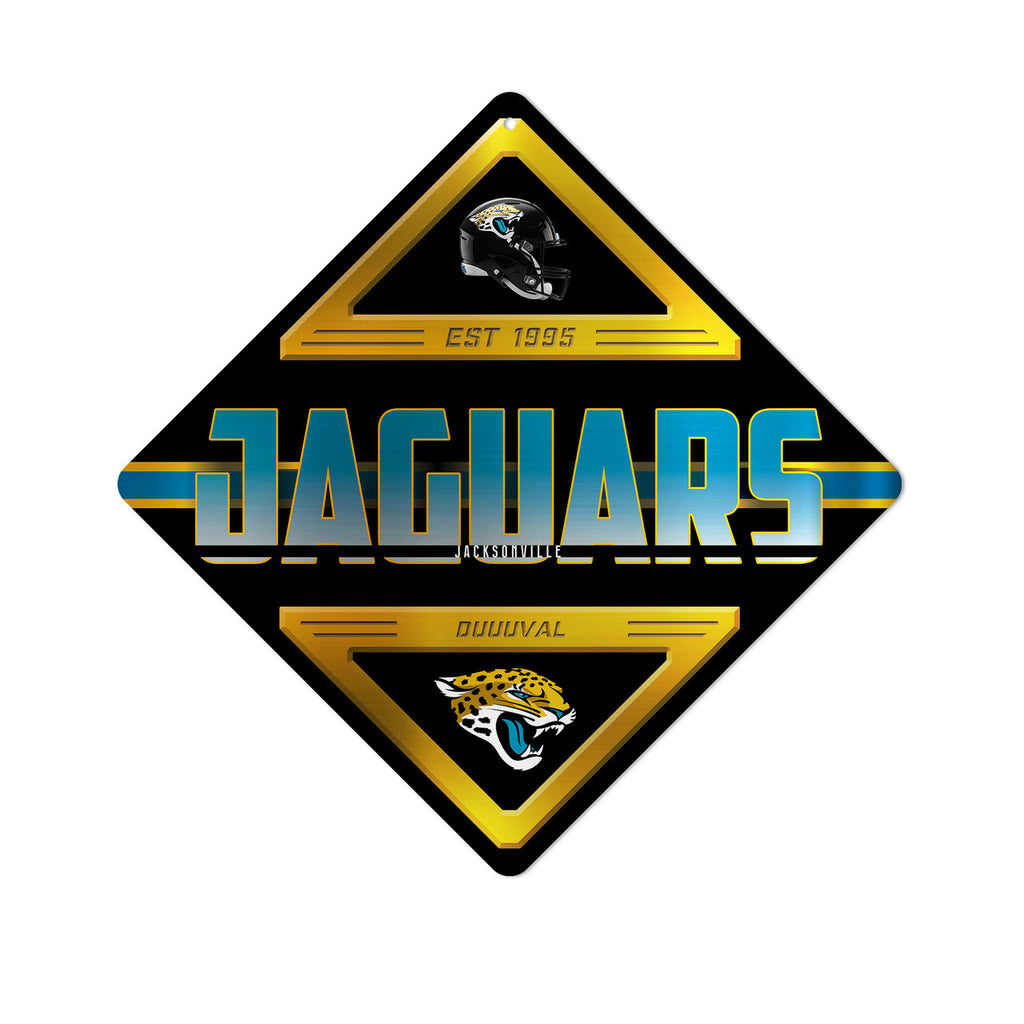 Jacksonville Jaguars Sign Metal Diamond Shape - Rico Industries
