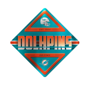 Miami Dolphins Sign Metal Diamond Shape - Rico Industries