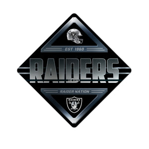 Las Vegas Raiders Sign Metal Diamond Shape - Rico Industries