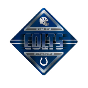 Indianapolis Colts Sign Metal Diamond Shape - Rico Industries