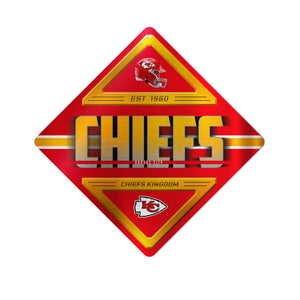 Kansas City Chiefs Sign Metal Diamond Shape - Rico Industries