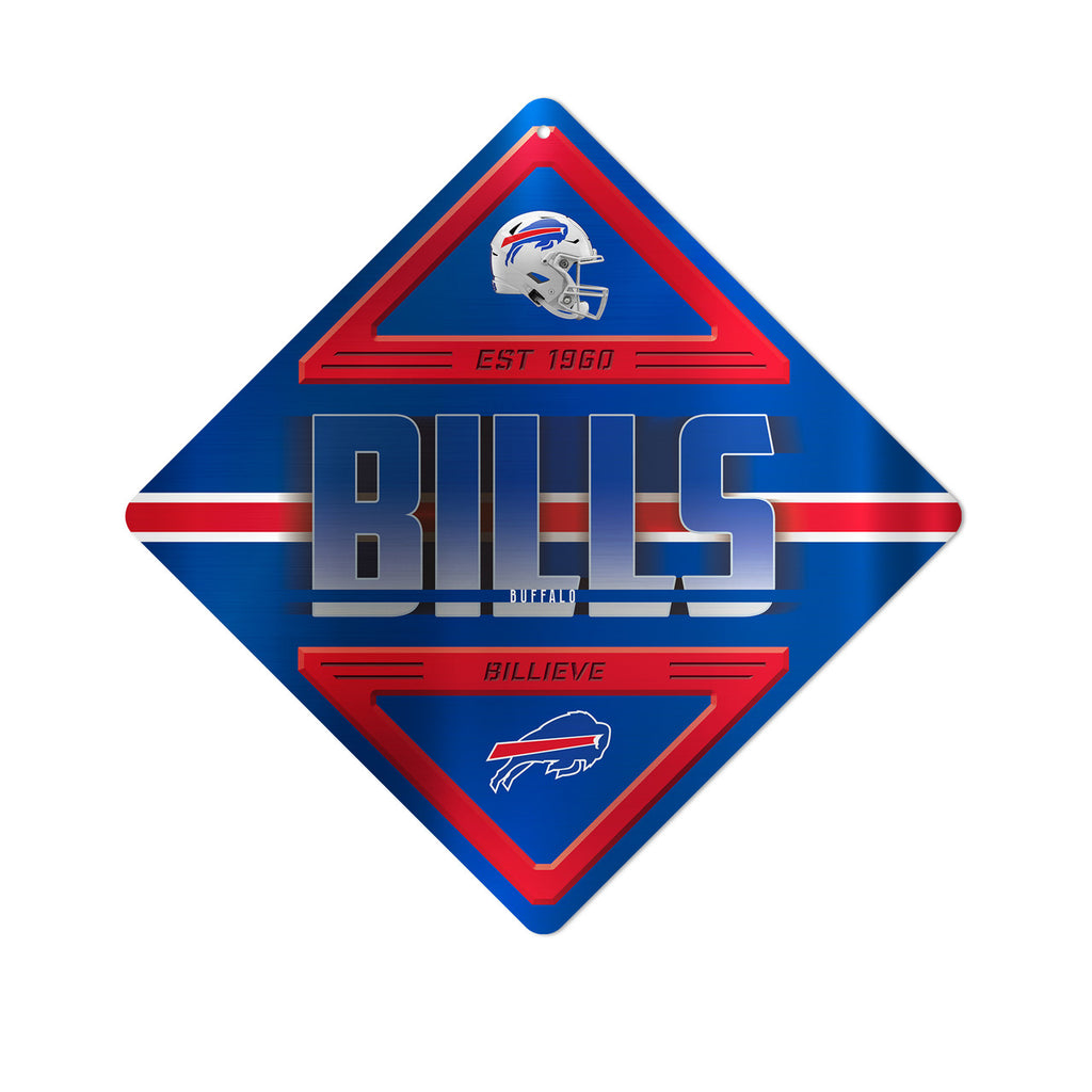 Buffalo Bills Sign Metal Diamond Shape - Rico Industries