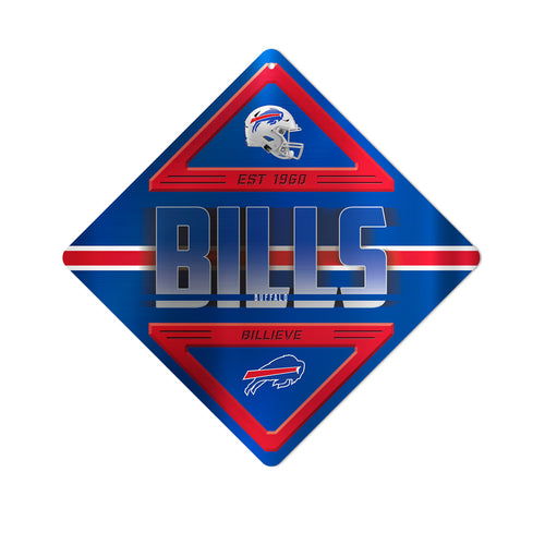 Buffalo Bills Sign Metal Diamond Shape - Rico Industries