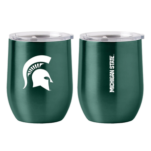 Michigan State Spartans Travel Tumbler 16oz Stainless Steel Curved - Logo Brands
