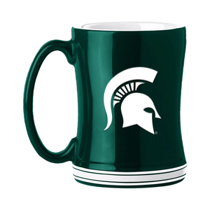 Michigan State Spartans Coffee Mug 14oz Sculpted Relief Team Color - Logo Brands