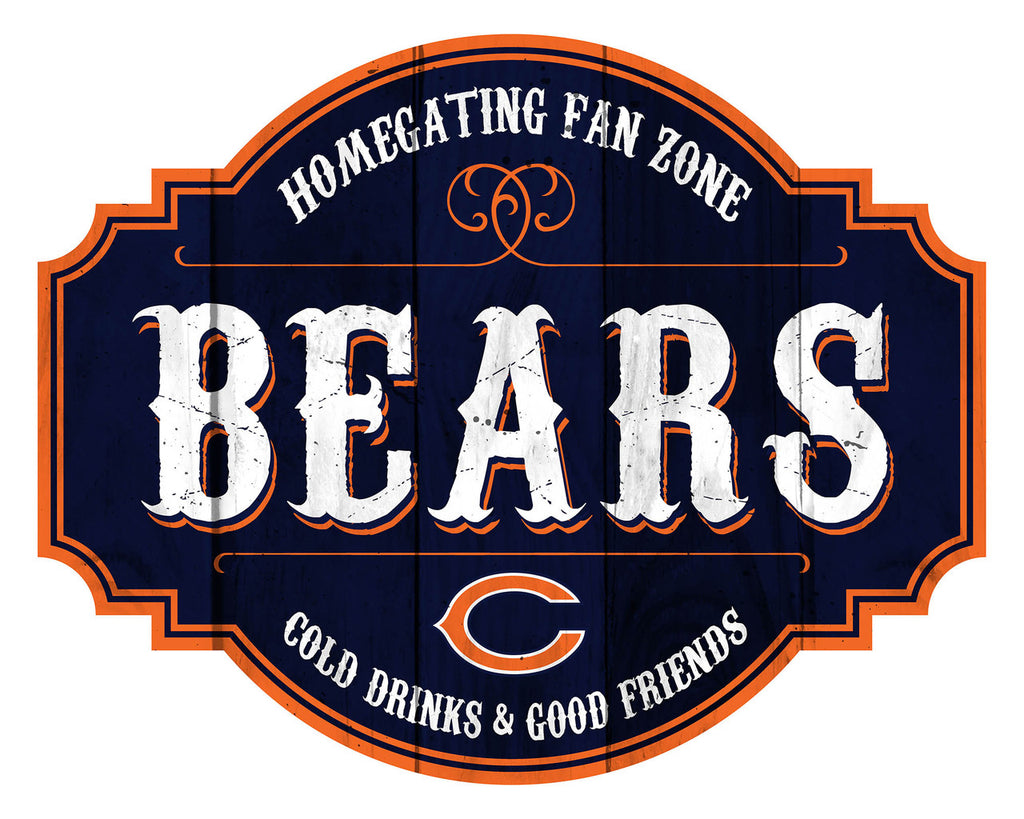 Chicago Bears Sign Wood 12 Inch Homegating Tavern - Fan Creations
