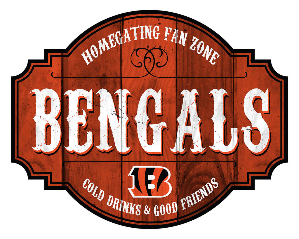 Cincinnati Bengals Sign Wood 12 Inch Homegating Tavern - Fan Creations