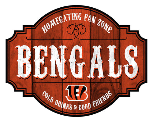Cincinnati Bengals Sign Wood 12 Inch Homegating Tavern - Fan Creations