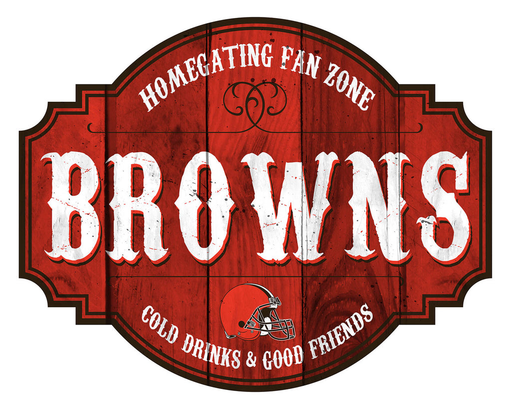 Cleveland Browns Sign Wood 12 Inch Homegating Tavern - Fan Creations