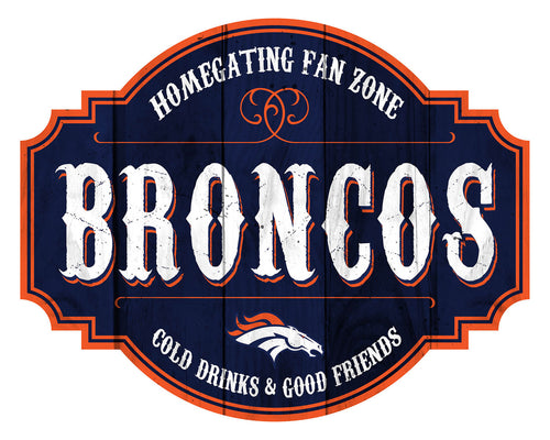 Denver Broncos Sign Wood 12 Inch Homegating Tavern - Fan Creations