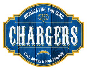 Los Angeles Chargers Sign Wood 12 Inch Homegating Tavern - Fan Creations