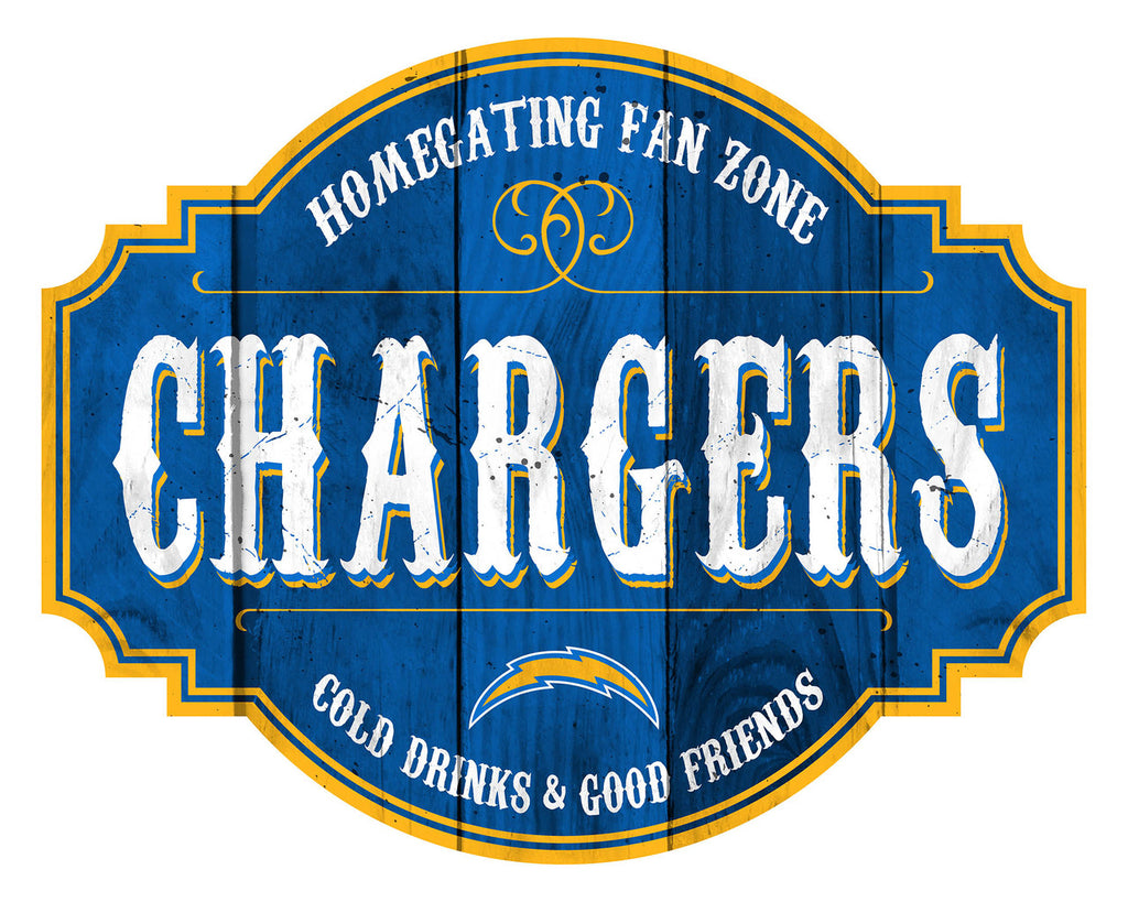 Los Angeles Chargers Sign Wood 12 Inch Homegating Tavern - Fan Creations
