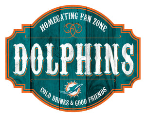 Miami Dolphins Sign Wood 12 Inch Homegating Tavern - Fan Creations