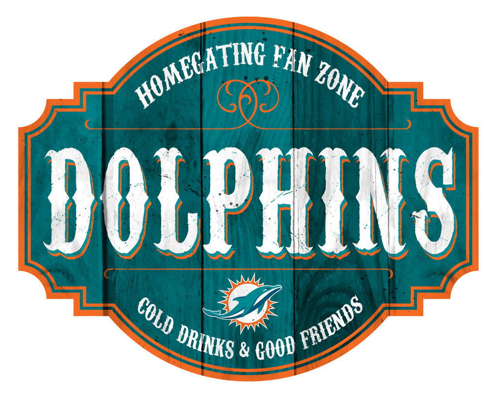 Miami Dolphins Sign Wood 12 Inch Homegating Tavern - Fan Creations