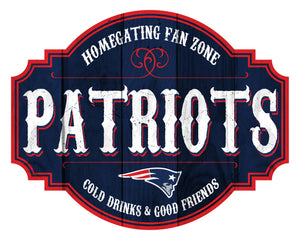 New England Patriots Sign Wood 12 Inch Homegating Tavern - Fan Creations