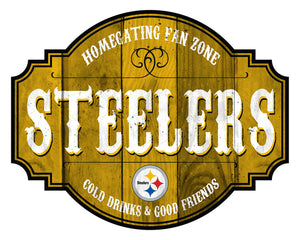 Pittsburgh Steelers Sign Wood 12 Inch Homegating Tavern - Fan Creations