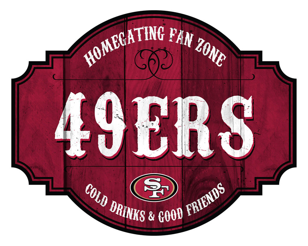 San Francisco 49ers Sign Wood 12 Inch Homegating Tavern - Fan Creations