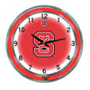 NORTH CAROLINA STATE NEON WALL CLOCK - 18'' RED FACE / RED NEON - NCSNWC100-18