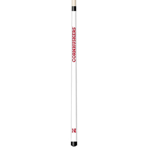 NEBRASKA ENGRAVED BILLIARD CUE WHITE / RED - NEBBCE101-JR