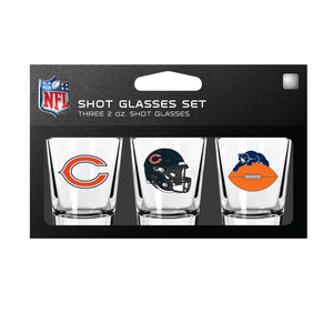 Chicago Bears Shot Glass Set 3 Pack - Mojo Licensing