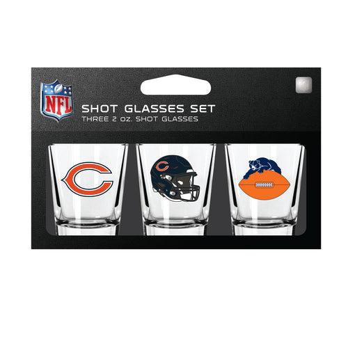 Chicago Bears Shot Glass Set 3 Pack - Mojo Licensing