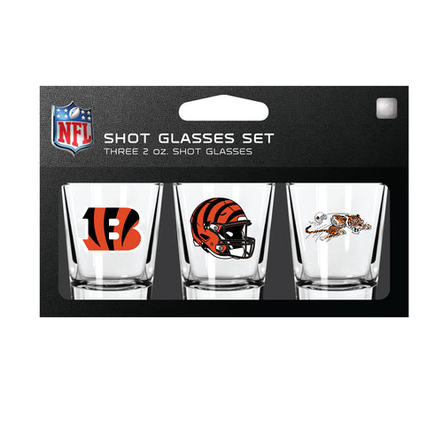 Cincinnati Bengals Shot Glass Set 3 Pack - Mojo Licensing