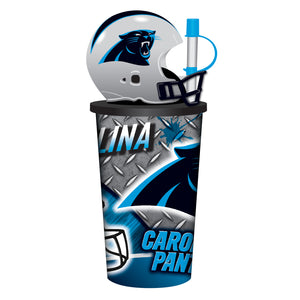 Carolina Panthers Helmet Cup 32oz Plastic with Straw - Mojo Licensing