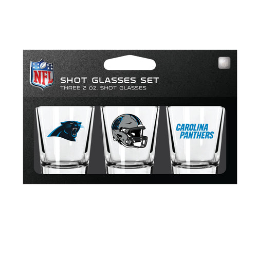 Carolina Panthers Shot Glass Set 3 Pack - Mojo Licensing