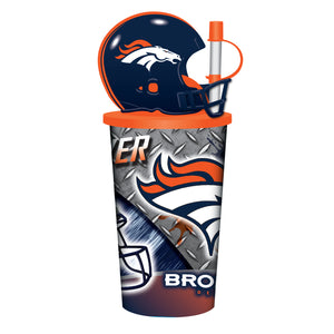 Denver Broncos Helmet Cup 32oz Plastic with Straw - Mojo Licensing