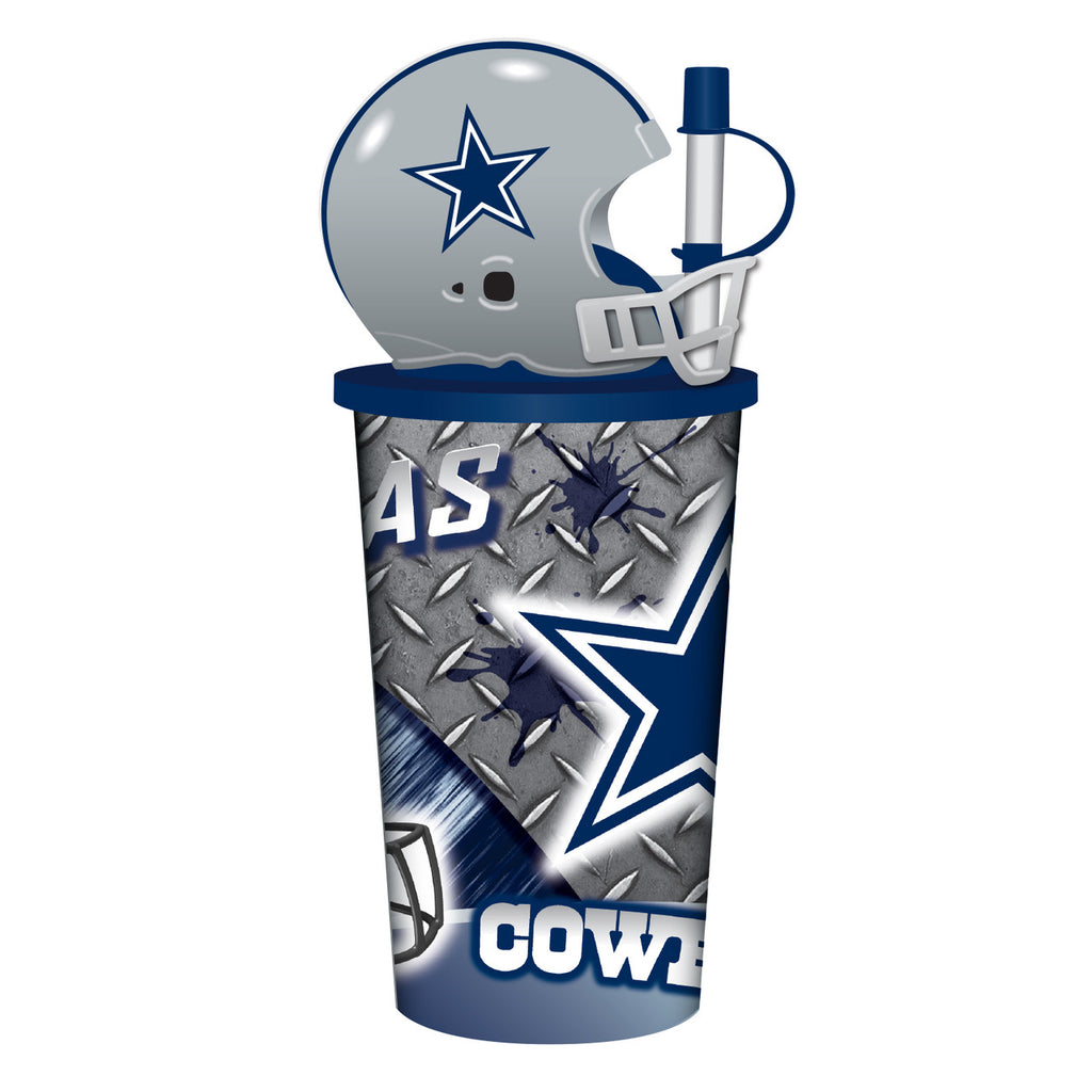 Dallas Cowboys Helmet Cup 32oz Plastic with Straw - 1