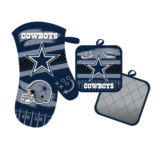 Dallas Cowboys Oven Mitt and Pot Holder Set - Mojo Licensing