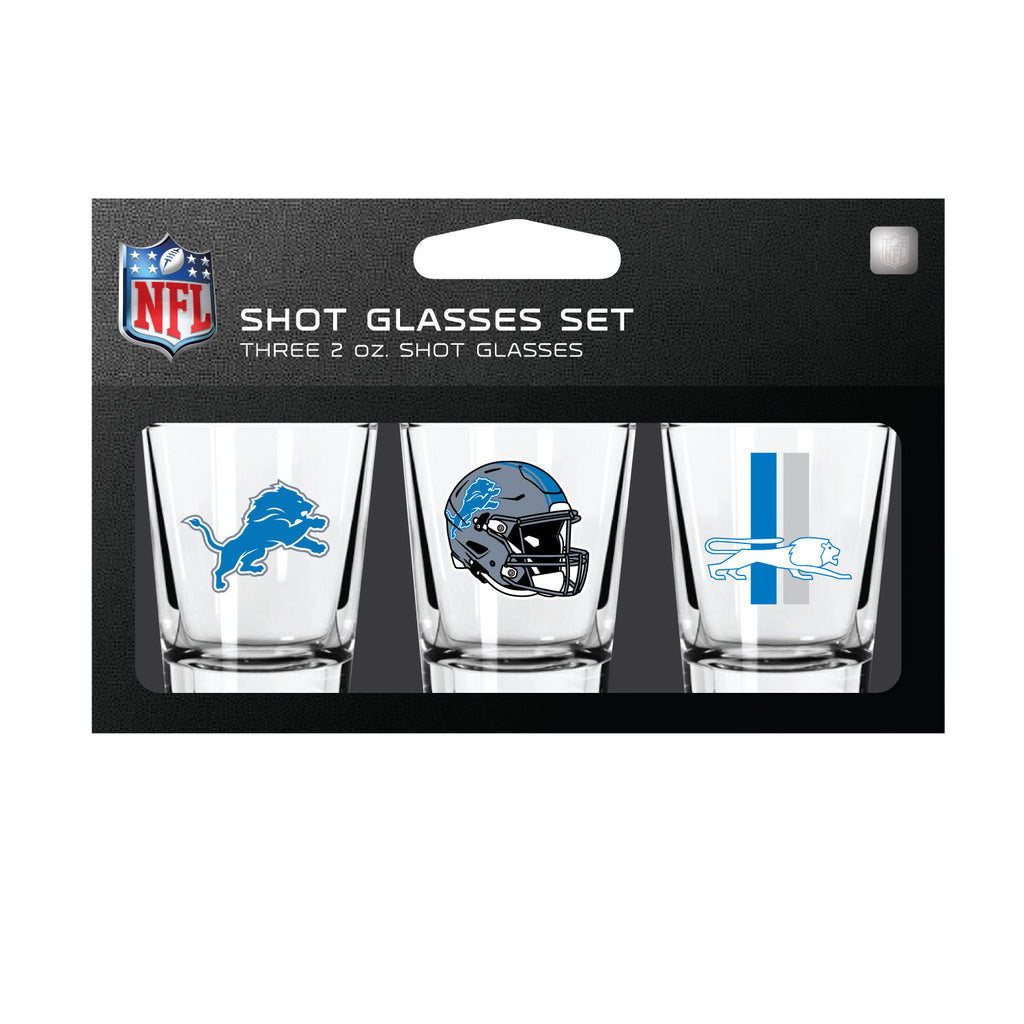 Detroit Lions Shot Glass Set 3 Pack - Mojo Licensing