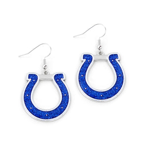 Indianapolis Colts Earrings Glitter Dazzle - Aminco