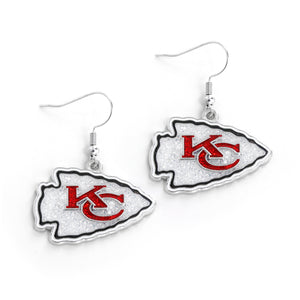 Kansas City Chiefs Earrings Glitter Dazzle - Aminco
