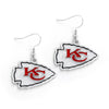 Kansas City Chiefs Earrings Glitter Dazzle - Aminco