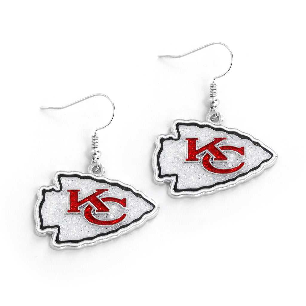Kansas City Chiefs Earrings Glitter Dazzle - Aminco