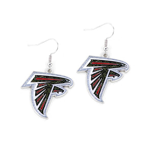 Atlanta Falcons Earrings Glitter Dazzle - Aminco