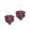 Chicago Bears Earrings Glitter Dazzle - Aminco