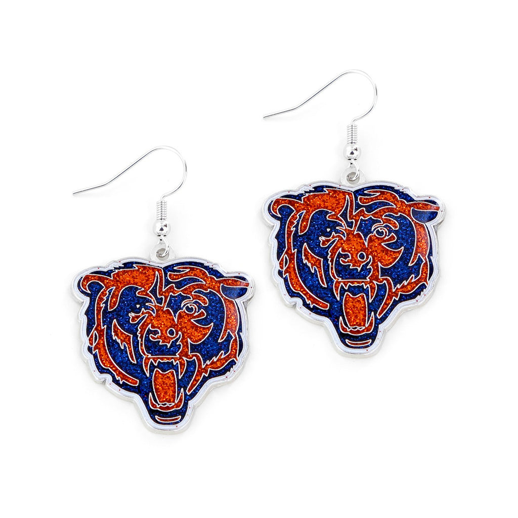 Chicago Bears Earrings Glitter Dazzle - Aminco