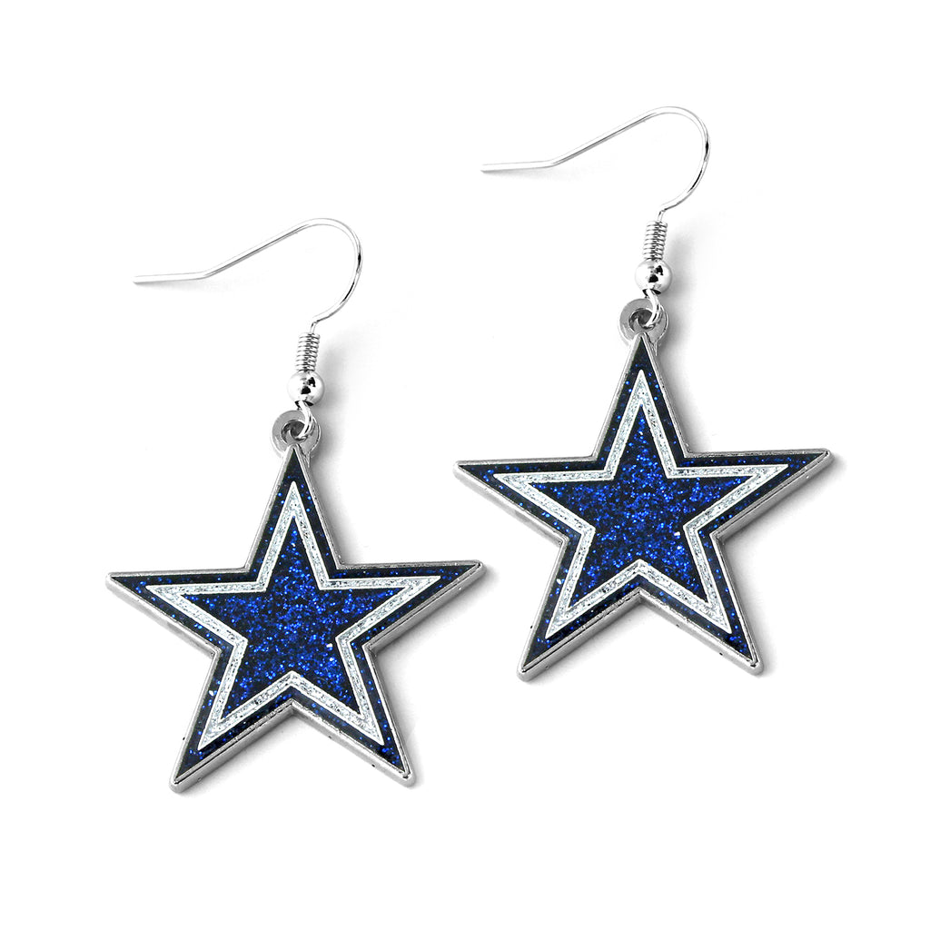 Dallas Cowboys Earrings Glitter Dazzle - Aminco