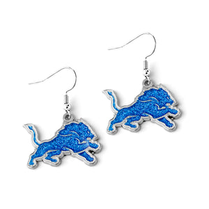 Detroit Lions Earrings Glitter Dazzle - Aminco